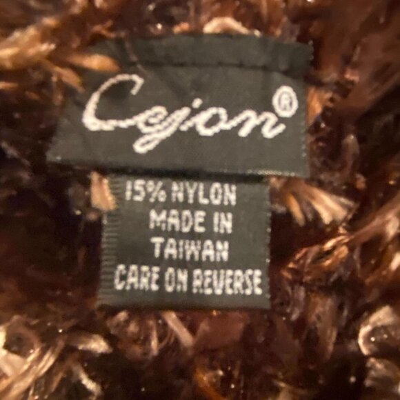 Ladies Cejon Multi/Brown Scarf Made In Taiwan - Picture 3 of 6